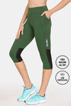 Zelocity All Day 3/4Th Yoga Leggings - Green Pasture — thumbnail 1